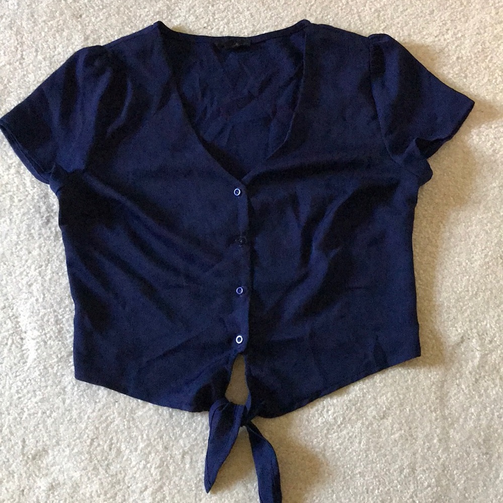 Button down crop top